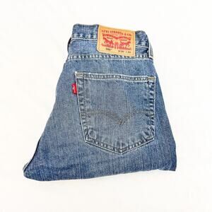 Levi's 505 Ripped Med/Dark Wash Denim Jeans Size 30 x 30